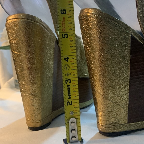 DOLCE VITA Camryn Dark Gold Ankle Strap Platform Wedge Sandal - Picture 9 of 14